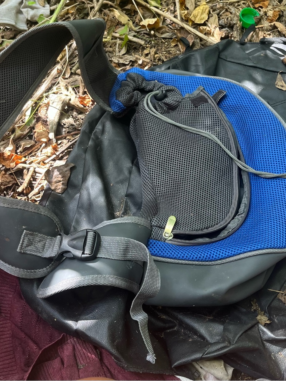 Blue and Black Men's Crossbody Sling Bag